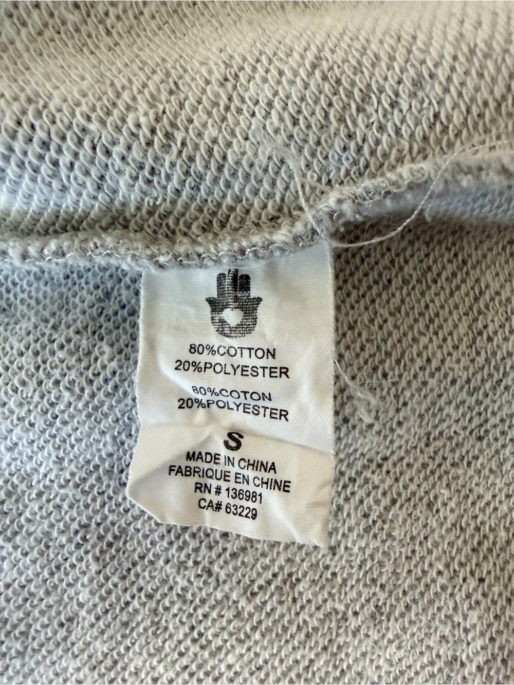 Spiritual Gangster Light Gray Full-Zip Hoodie S - Picture 5 of 5